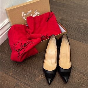 Christian Louboutin Black and Red Pointed Toe Heels